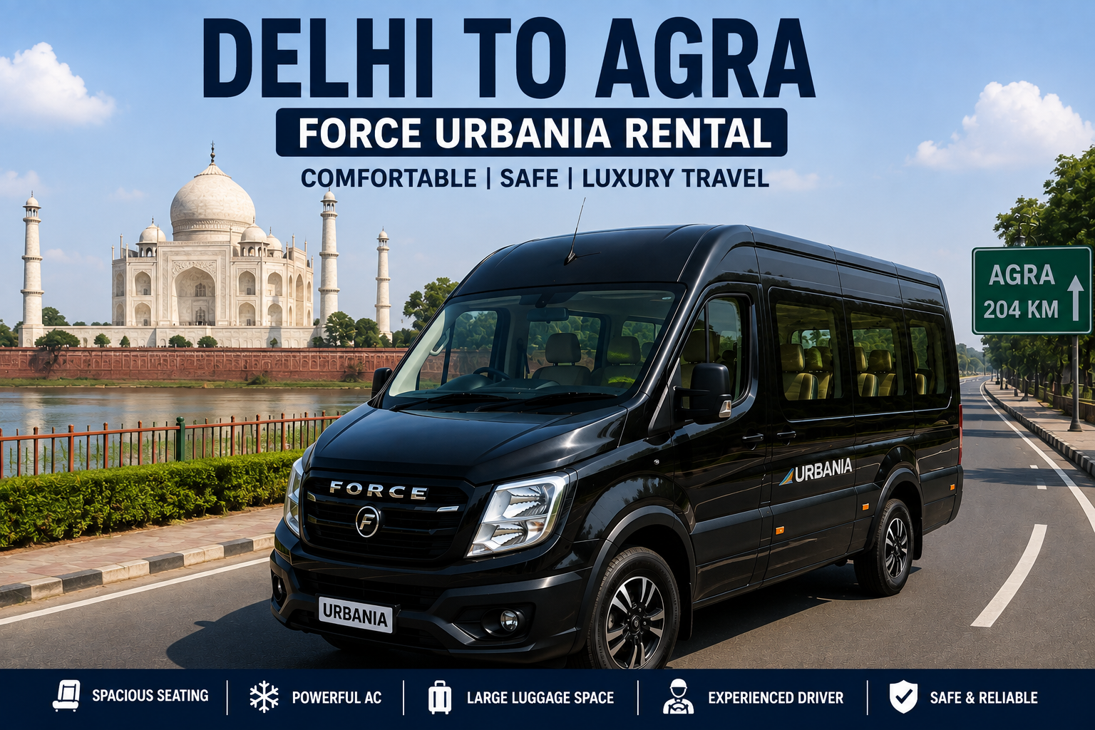 Delhi to Agra Force Urbania Rental