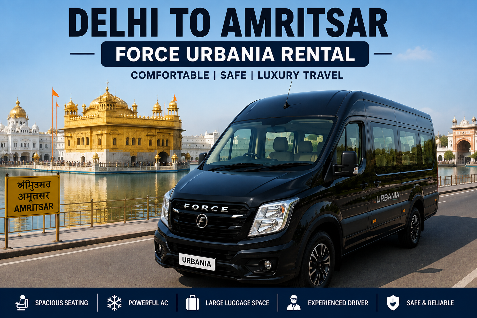 Delhi to Amritsar Force Urbania Rental
