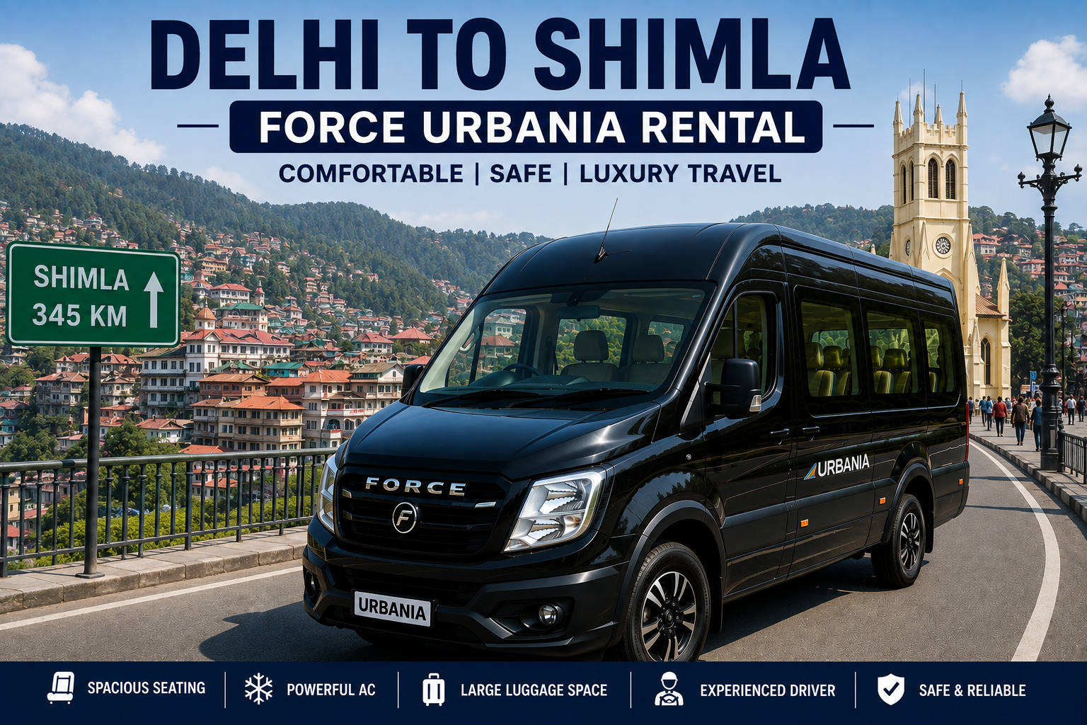 Delhi to Shimla Force Urbania Rental