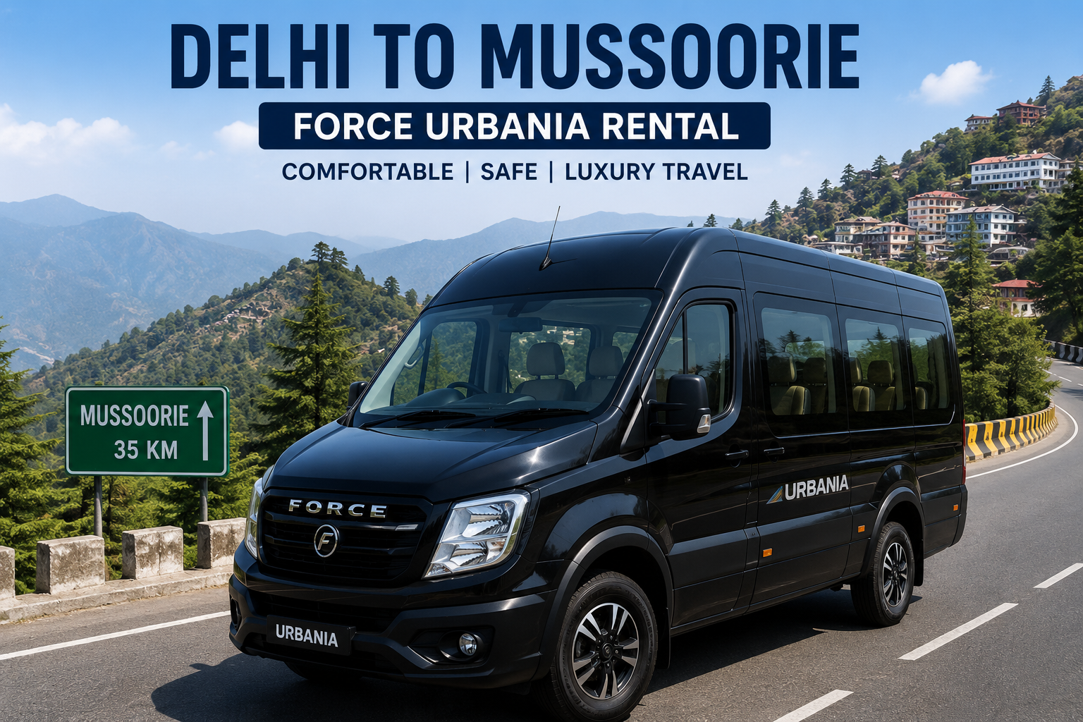 Delhi to Mussoorie Force Urbania Rental