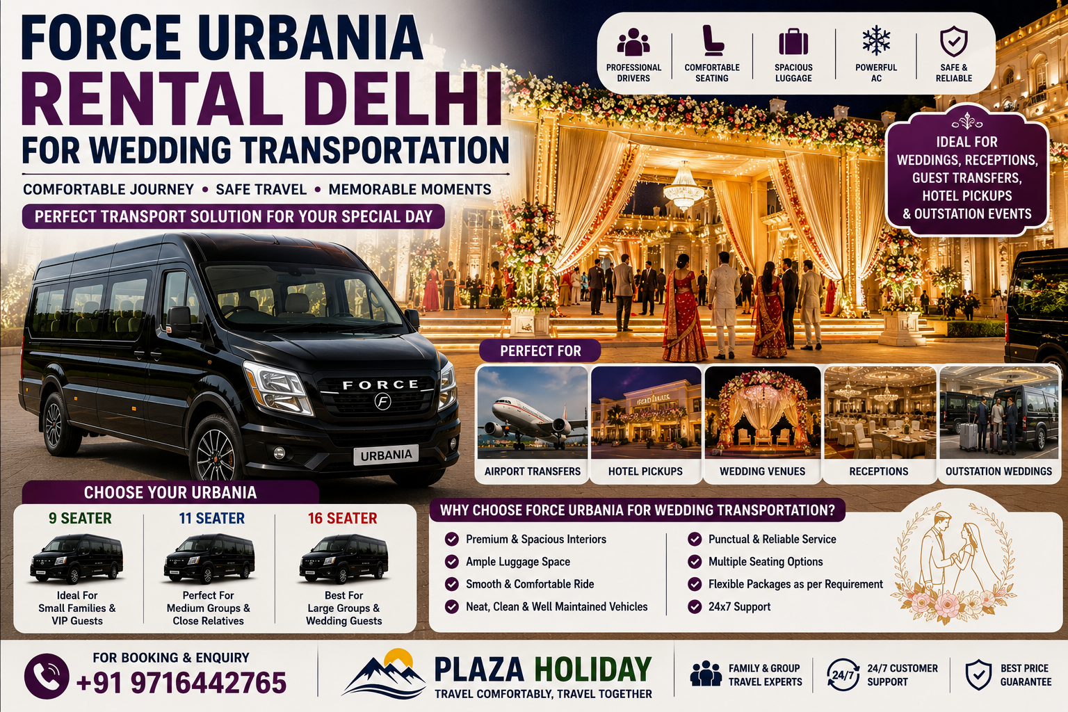 Force Urbania Rental Delhi for Wedding Transportation